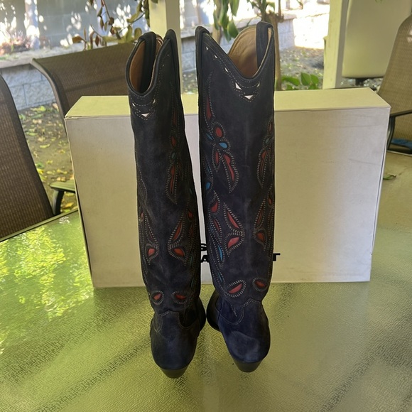 Isabel Marant Denvee Suede Western Boots - Picture 9 of 12